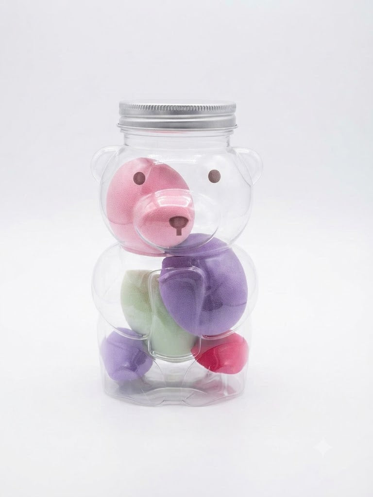 Cute Bear-Shaped Makeup Sponge Set 5pcs