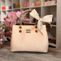 min min Chic Mini Women's Handbag with Scarf & Contrast Leather Handles